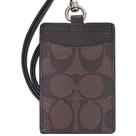 Coach Other - Coach ID Lanyard LONGER Black Brown Card Holder